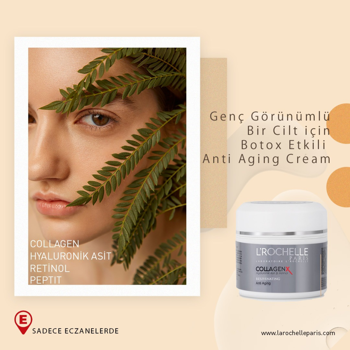 LABORATOIRE L'ROCHELLE  ANTIAGING CREAM COLLAGEN-HYALORUNIK ASID-RETİNOL-Q 10 YAŞLANMA KARŞITI KREM
