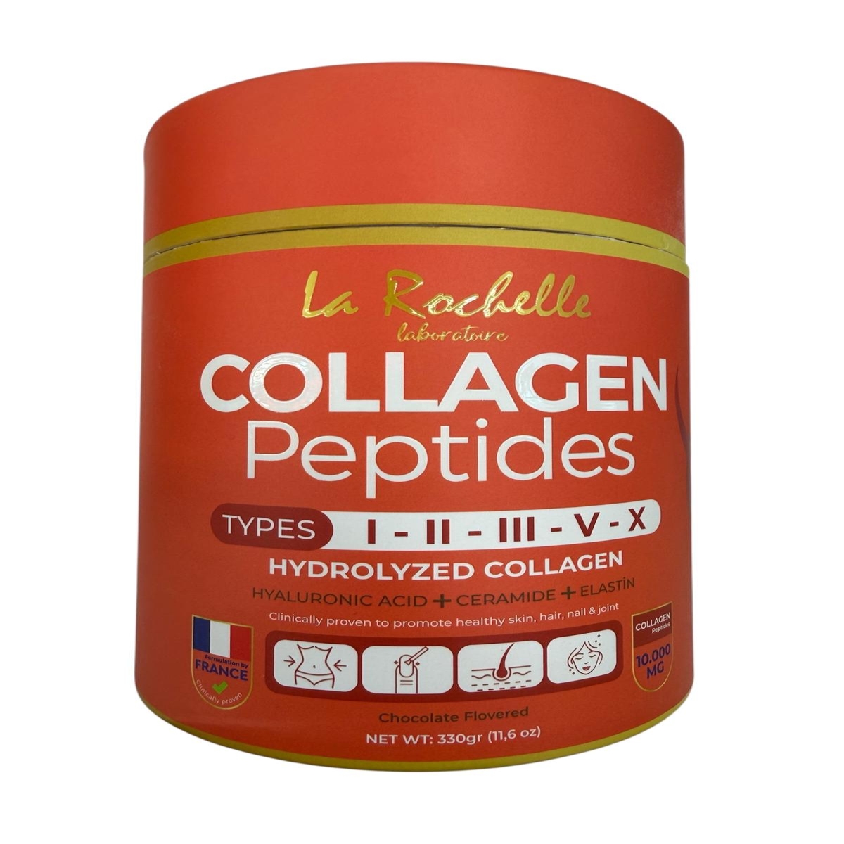 LABORATOIRE L'ROCHELLE COLLAGEN PEPTIDES POWDER 330.GR. TYPE 1 -2-3-5-10  HYALURONIC ACID + CERAMIDE