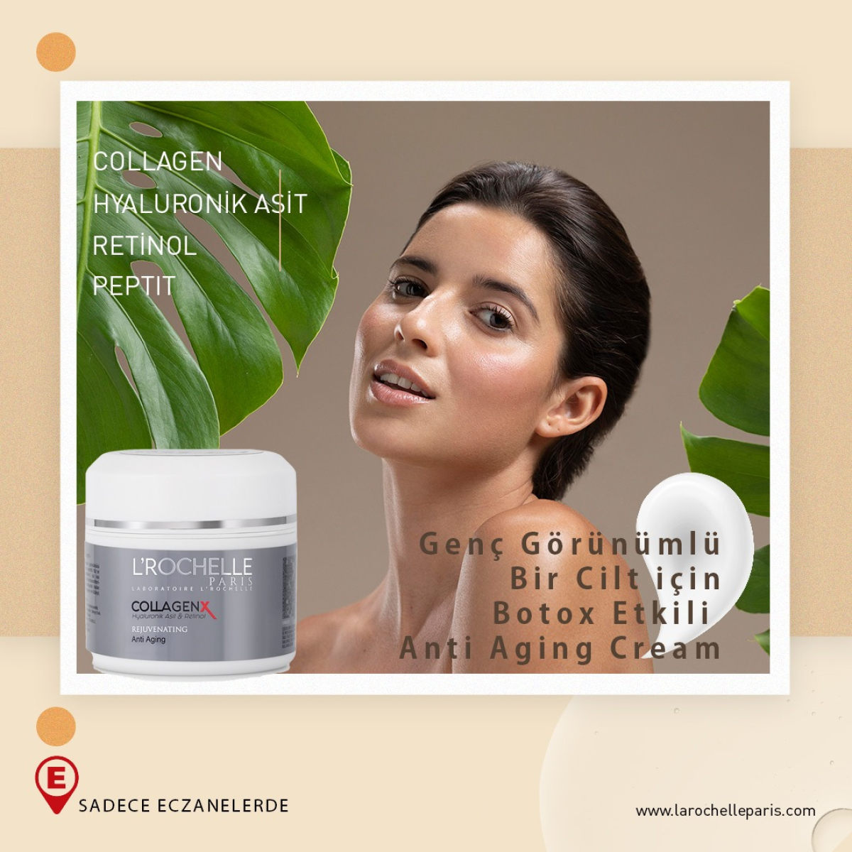 LABORATOIRE L'ROCHELLE  ANTIAGING CREAM COLLAGEN-HYALORUNIK ASID-RETİNOL-Q 10 YAŞLANMA KARŞITI KREM